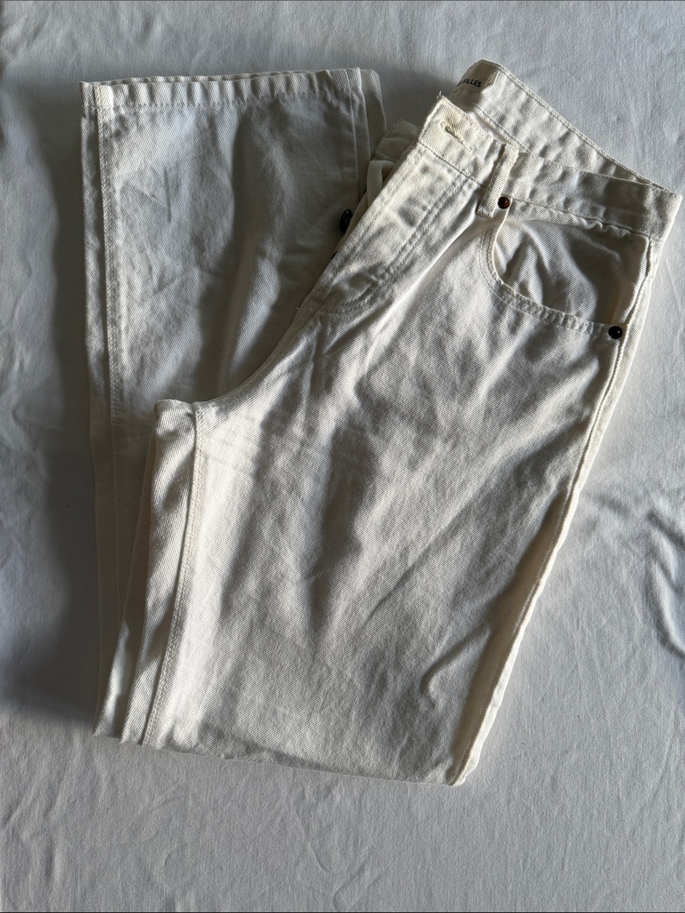 Women’s Cream Straight-Leg Jeans - Classic Casual